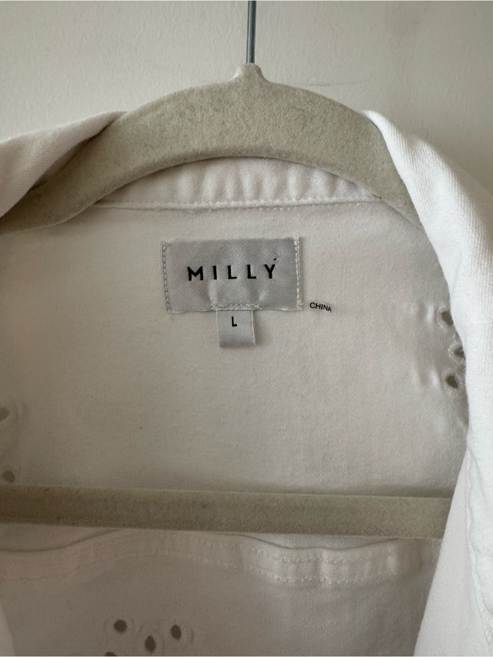 Milly White Eyelet Gemma Jacket Size Large - Picture 7 of 12